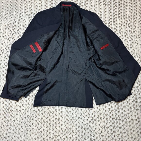 Hugo Boss Diesselstrasse Slim Fit Suit Navy Blue Size 38R W35" 100% Wool Marlane - Picture 5 of 16